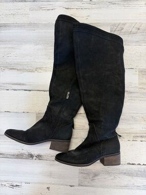 Vince Camuto Women's Black Knee-High Suede Riding Boots